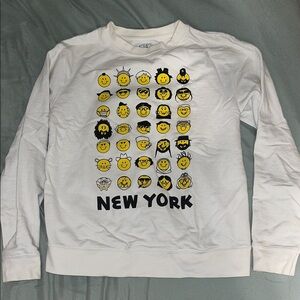 NEW YORK NICO Crewneck Sweater with Playful Emoji Design